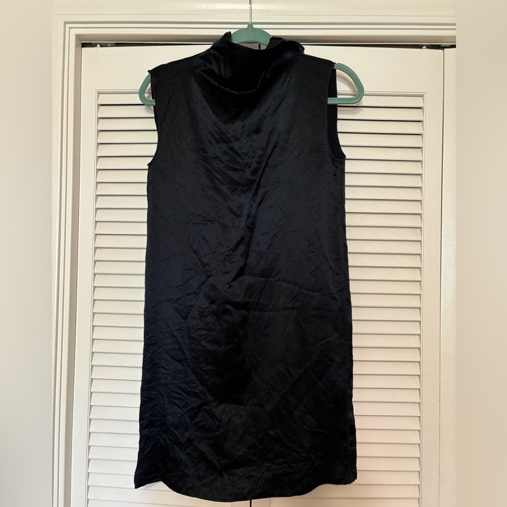 Zara Black Sleeveless Mock Neck Sheath Dress